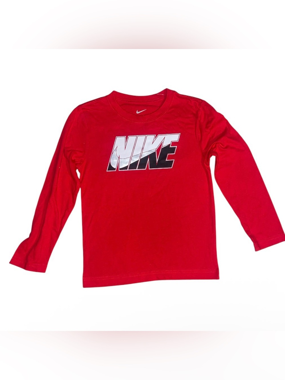 Nike Red Long Sleeve Graphic Logo Tee for Kids